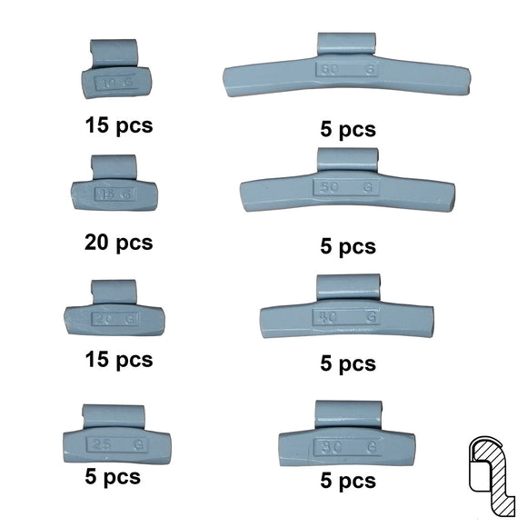 150PCS FN-M150 FN style Lead Free Wheel Weight Kit 75pcs/box